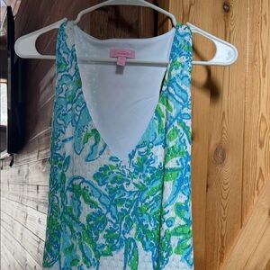 Lilly Pulitzer White blue green maxi